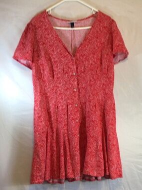 Universal Thread Large Star Floral  Mini Dress Red Prairie Picnic Soft Girl